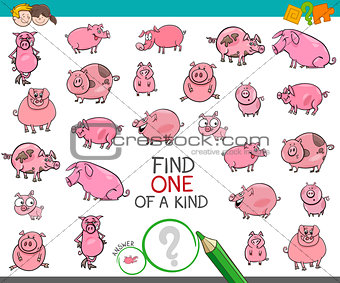 find one of a kind with pigs animal characters