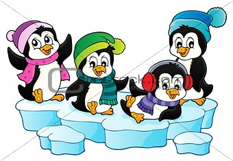 Happy winter penguins topic image 1