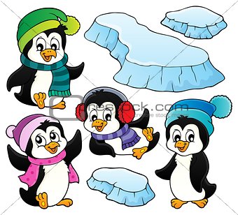 Happy winter penguins topic set 1