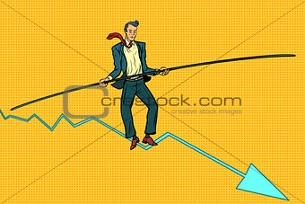 businessman tightrope Walker