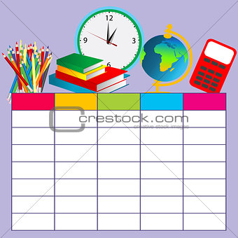 School plan schedule template 