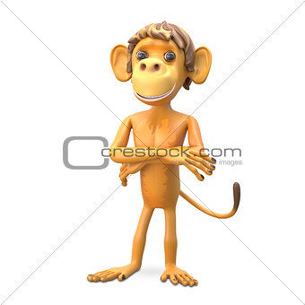 3D Illustration an Important Monkey