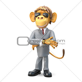 3D Illustration Monkey Boss
