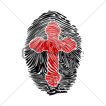 Fingerprint with a cross