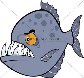 Hungry piranha. Vector illustration eps.