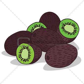 Isolate ripe kiwi fruit