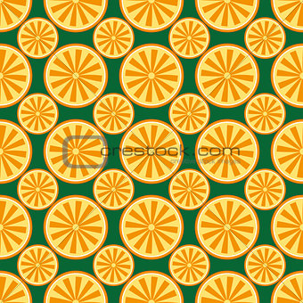 Orange fruit pattern yellow and green