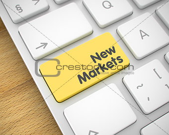 New Markets on Yellow Keyboard Keypad. 3D.