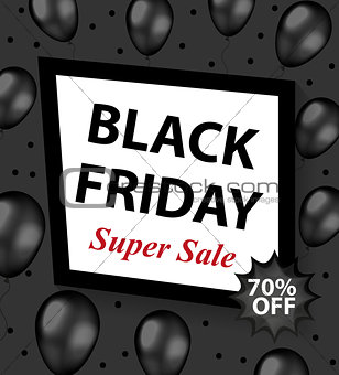 Black Friday promotional flyer, poster, invitation, banner. Template for your design. Special offer, discounts Vector illustration.