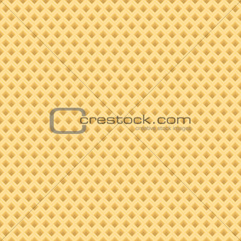 Realistic waffle seamless pattern. Waffles endless background. Repeating texture. Vector illustration.