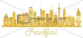 Frankfurt Germany City skyline golden silhouette.