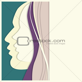 Vetor colorful woman and man paper profiles