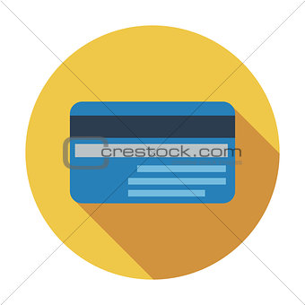 Credit card single flat icon.
