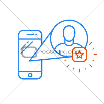 Add a friend - favourite user icon on smartphone