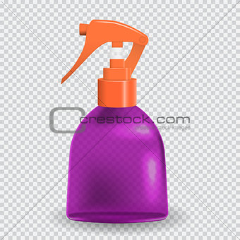 Colorful naturalistic Bottle with spray. Vector Illustration.