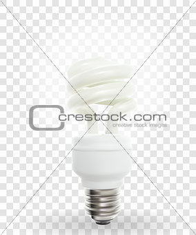 Lighting Powersave lamp on transparent Background. Vector Illustration.