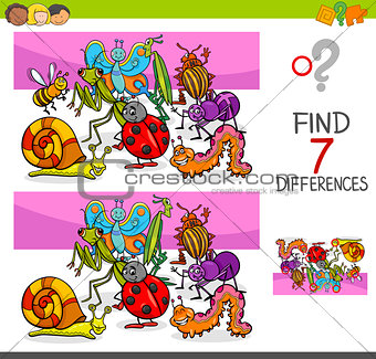 find differences with insects animal characters