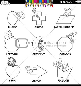 educational basic shapes set color book