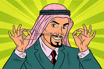 Two hands OK gesture, the Arab businessman