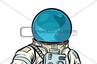 Portrait of astronaut helmet isolated on white background