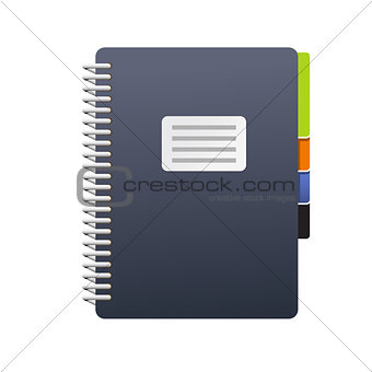 Spiral notebook with tabs - journal or book icon