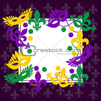 Mardi gras. Elegant frame. Place for your text.
