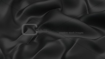 3D Illustration Abstract Black Background Cloth