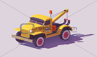 Vector low poly tow truck