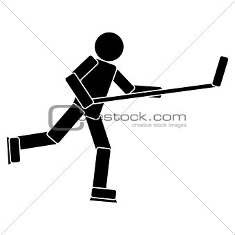 Hockey Player Pictogram