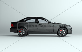Generic brandless sports car on gray background