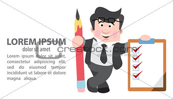 Journalist holding a pencil and folder
