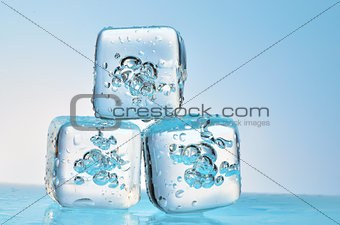 frozen ice cubes isolated 