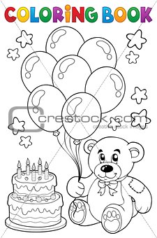 Coloring book teddy bear theme 4