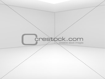Empty white room. Vector illustration