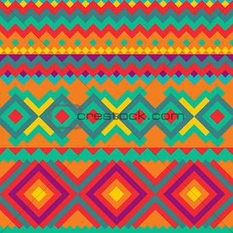 Ethnic vector pattern with geometric shapes.
