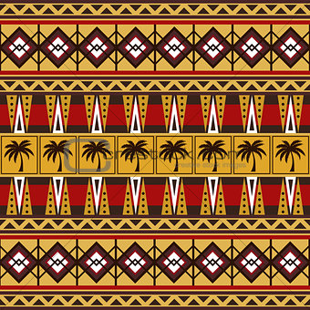 Vector seamless pattern with tribal African motifs.