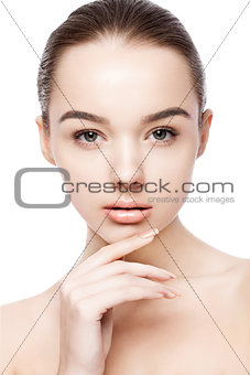 Beautiful woman girl natural makeup spa skin care