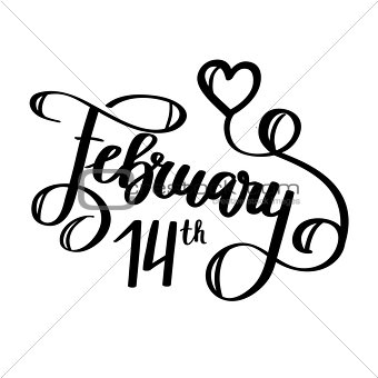 February 14th vector holiday calligraphy design