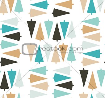 Hand drawn vector abstract fun Merry Christmas time cartoon modern unusual illustration seamless pattern with many xmas trees or pine forest isolated on white background