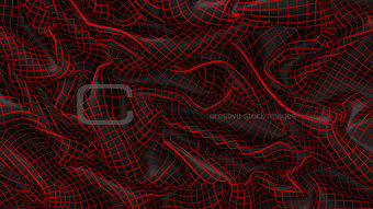 3D Illustration Abstract Black Background with Red