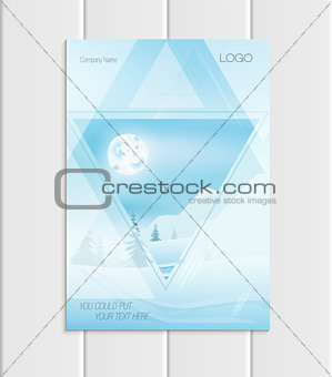 Vector brochure A5 or A4 format Christmas New Year 2018 design element corporate style