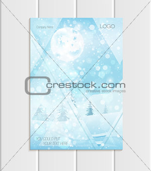 Vector brochure A5 or A4 format Christmas New Year 2018 design element corporate style
