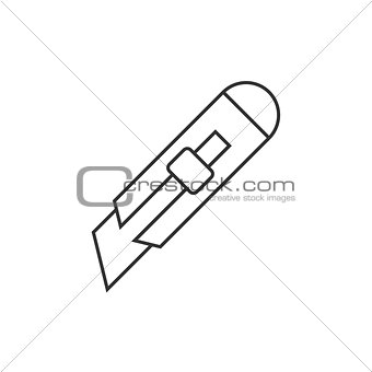 Stationery knife outline icon