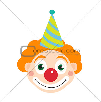 Clown icon flat style , isolated on white background. Vector illustration.