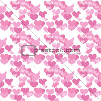 Valentines Day seamless pattern. Heart endless background. Romance, love repeating texture. Holiday wallpaper, paper, backdrop. Vector illustration.