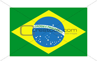 Brazil flag icon. Isolated on white background. Vector illustration.