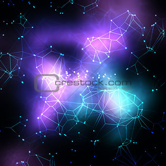Abstract low poly background with connecting lines
