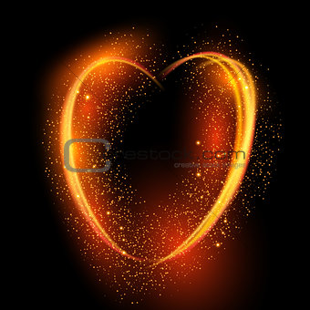Glowing heart background 