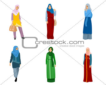 Set of muslim women