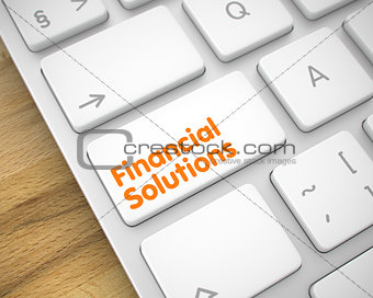 Financial Solutions on the White Keyboard Button. 3d.